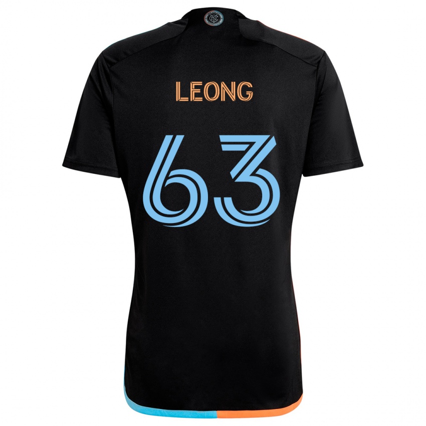 Bambino Maglia Matthew Leong #63 Nero Arancione Blu Kit Gara Away 2024/25 Maglietta