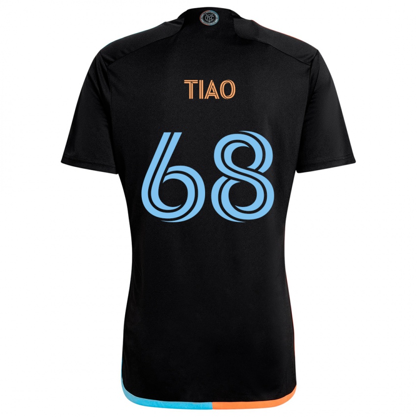 Bambino Maglia Christopher Tiao #68 Nero Arancione Blu Kit Gara Away 2024/25 Maglietta