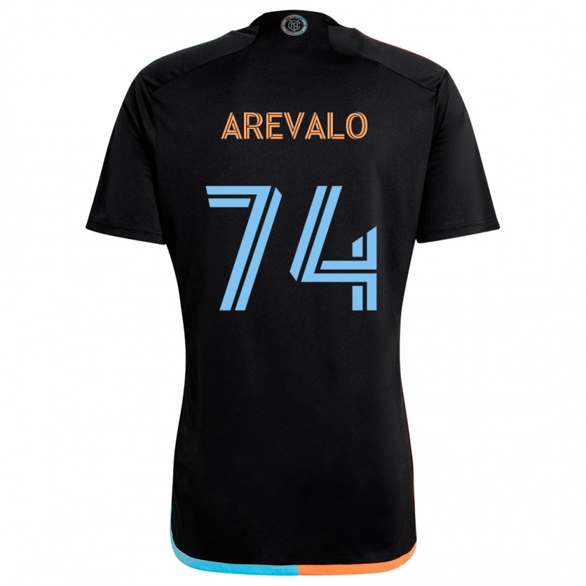 Bambino Maglia Ronny Arévalo #74 Nero Arancione Blu Kit Gara Away 2024/25 Maglietta