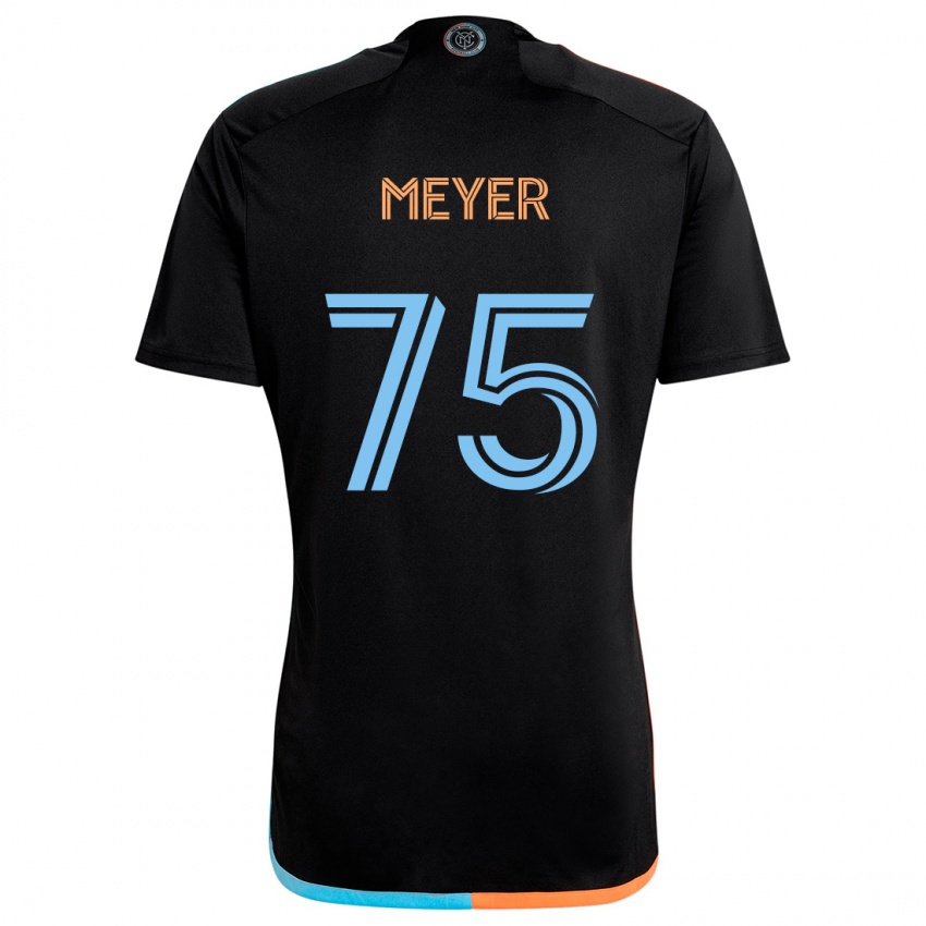 Bambino Maglia Will Meyer #75 Nero Arancione Blu Kit Gara Away 2024/25 Maglietta