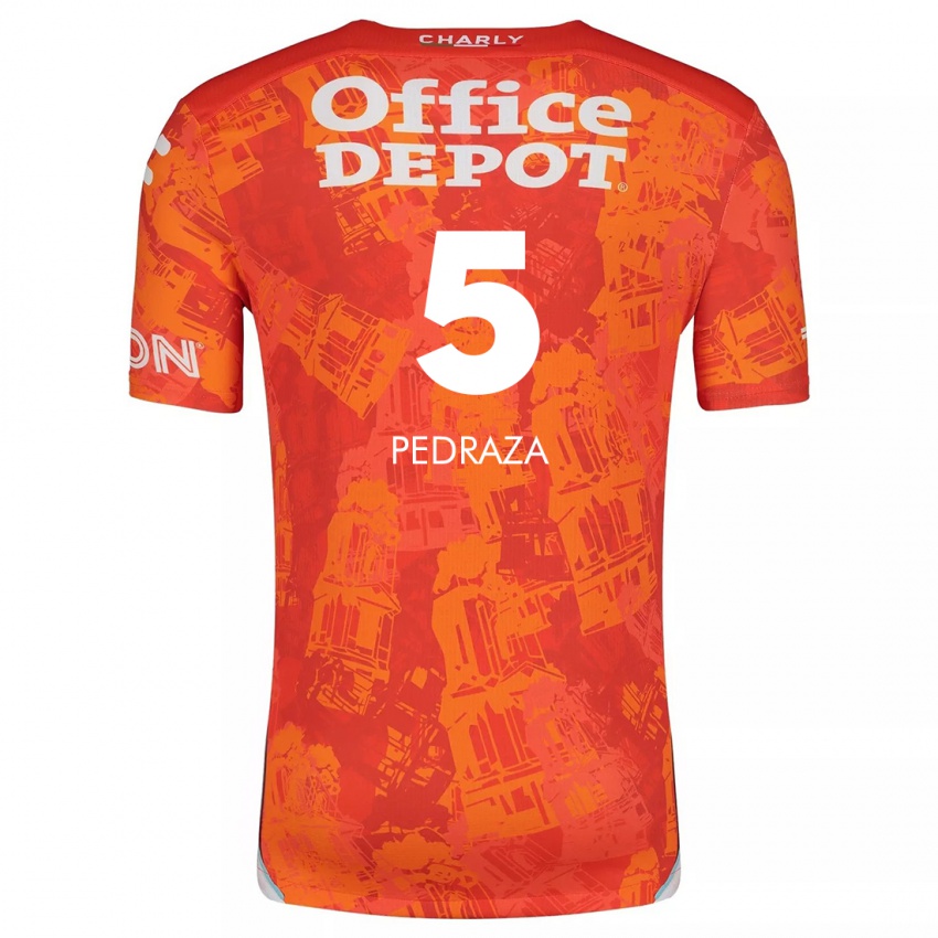 Bambino Maglia Pedro Pedraza #5 Arancione Bianco Kit Gara Away 2024/25 Maglietta