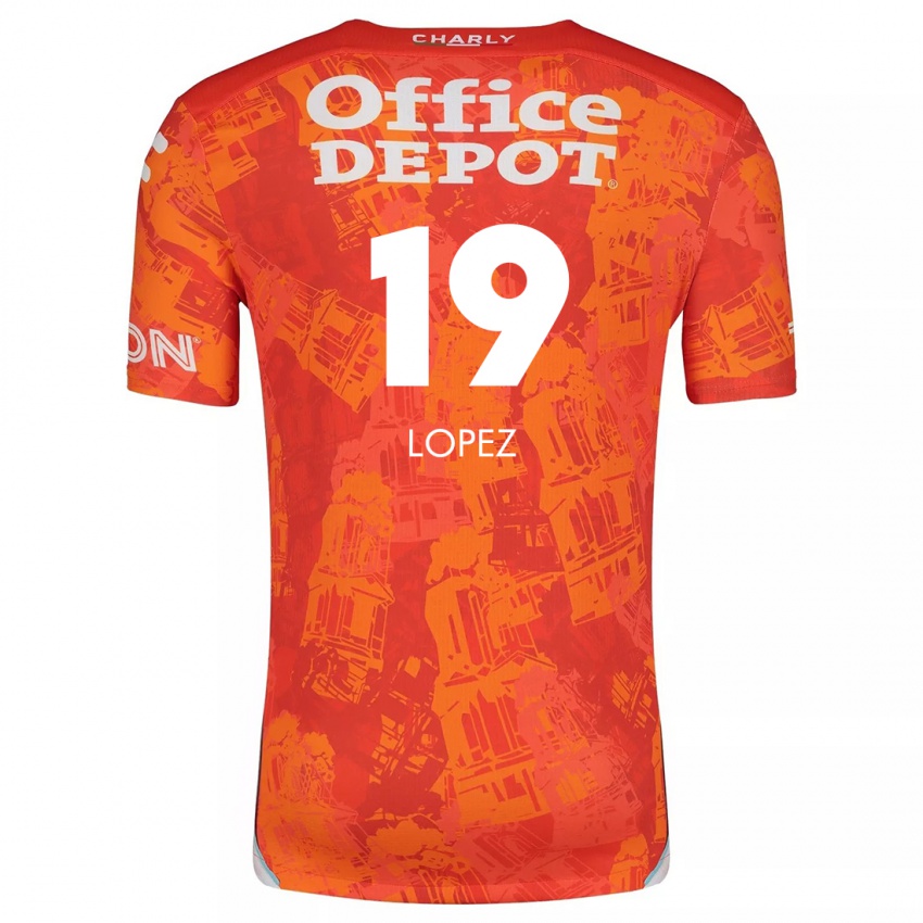 Bambino Maglia Javier Eduardo López #19 Arancione Bianco Kit Gara Away 2024/25 Maglietta