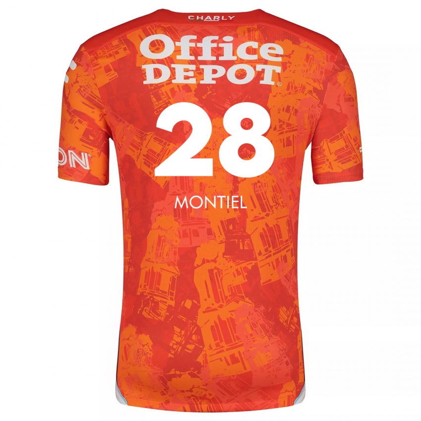 Bambino Maglia Elías Montiel #28 Arancione Bianco Kit Gara Away 2024/25 Maglietta