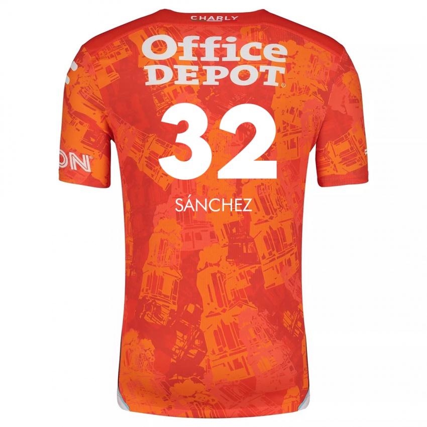 Bambino Maglia Carlos Sánchez #32 Arancione Bianco Kit Gara Away 2024/25 Maglietta