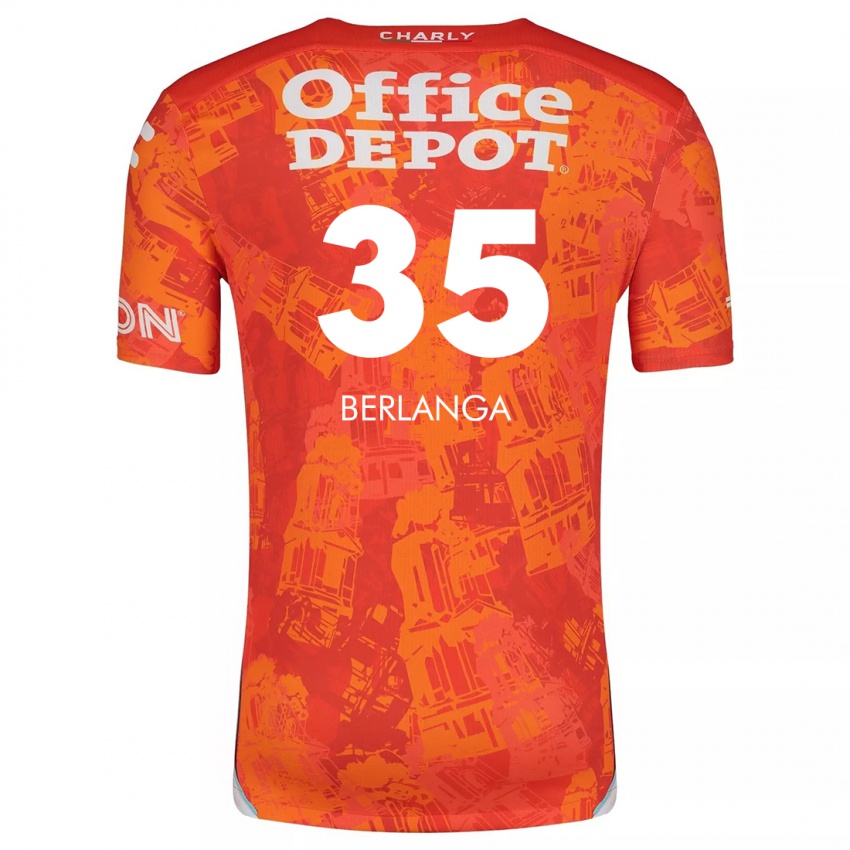 Bambino Maglia Jorge Berlanga #35 Arancione Bianco Kit Gara Away 2024/25 Maglietta