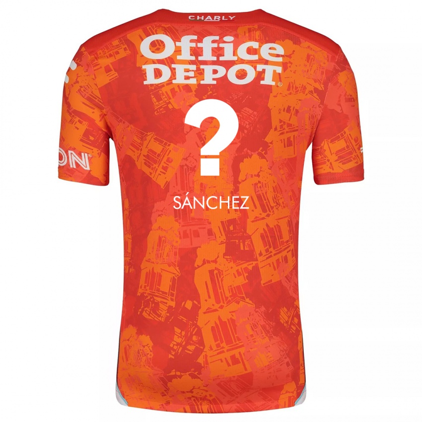 Bambino Maglia Leonardo Sánchez #0 Arancione Bianco Kit Gara Away 2024/25 Maglietta