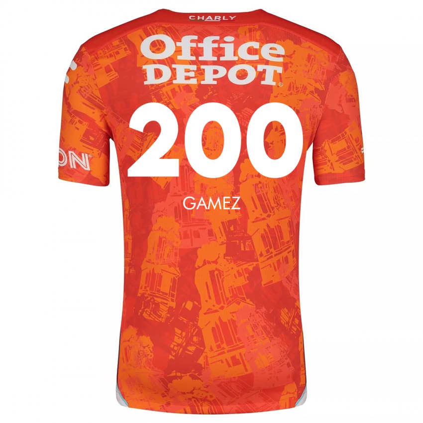 Bambino Maglia Sergio Gámez #200 Arancione Bianco Kit Gara Away 2024/25 Maglietta