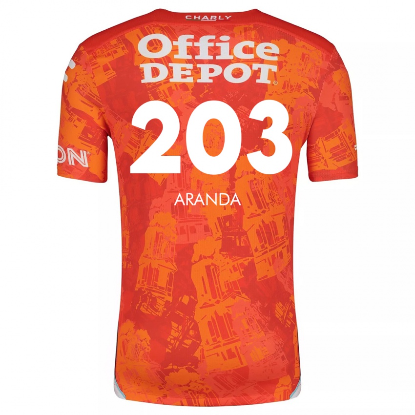 Bambino Maglia Juan Aranda #203 Arancione Bianco Kit Gara Away 2024/25 Maglietta