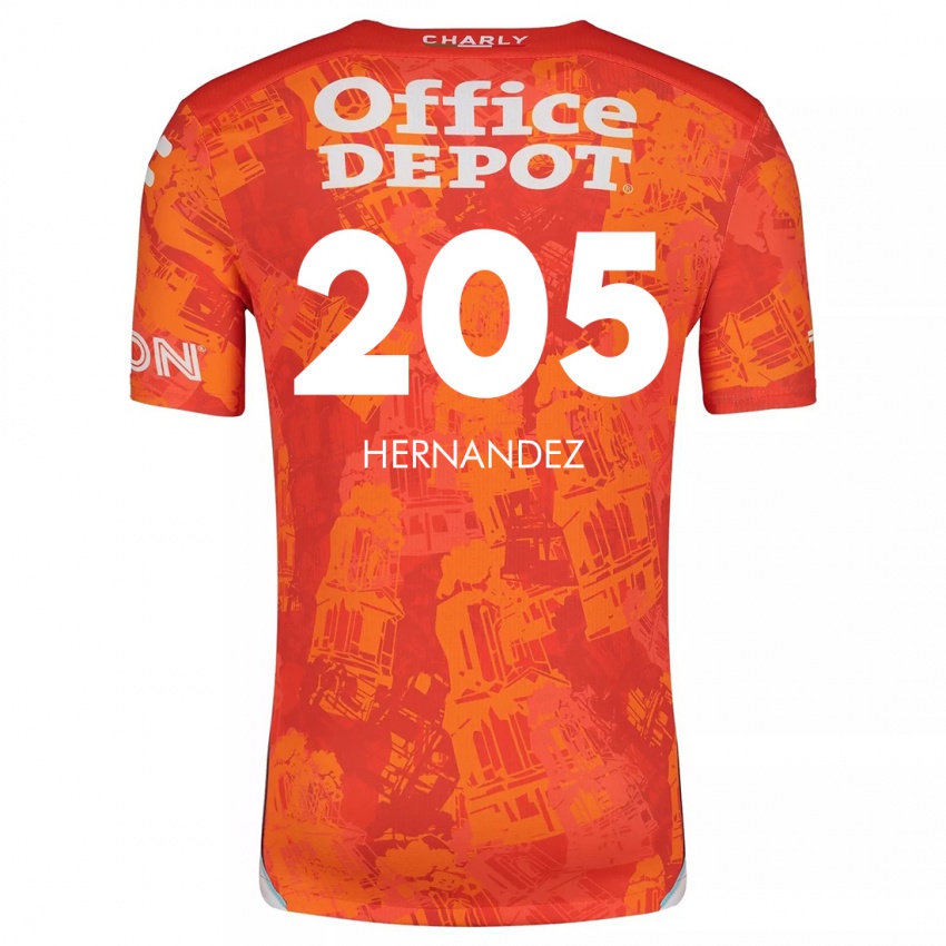 Bambino Maglia Sergio Hernández #205 Arancione Bianco Kit Gara Away 2024/25 Maglietta