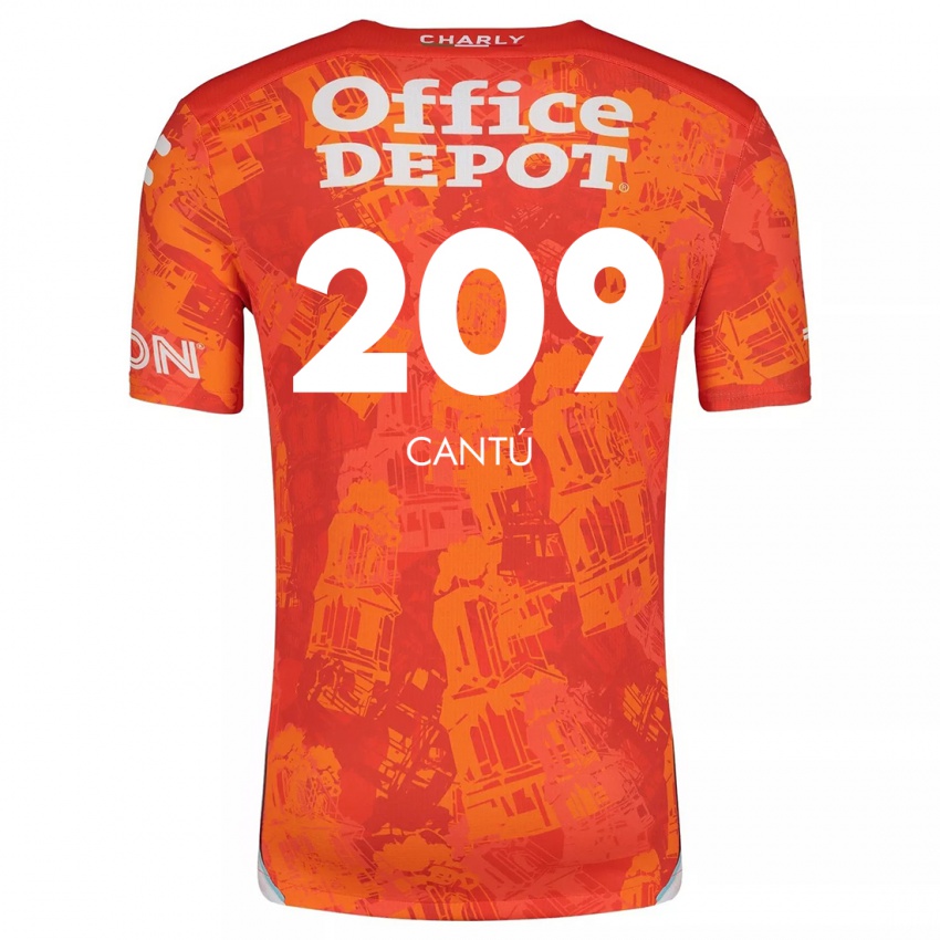 Bambino Maglia Juan Cantú #209 Arancione Bianco Kit Gara Away 2024/25 Maglietta