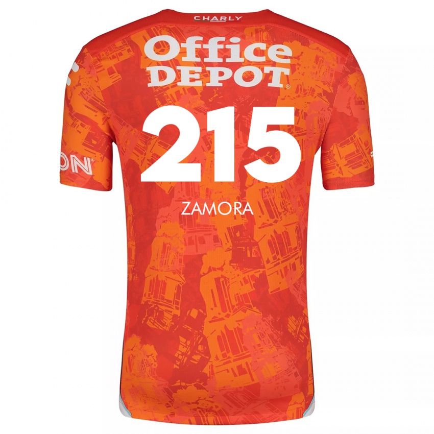 Bambino Maglia Yahir Zamora #215 Arancione Bianco Kit Gara Away 2024/25 Maglietta