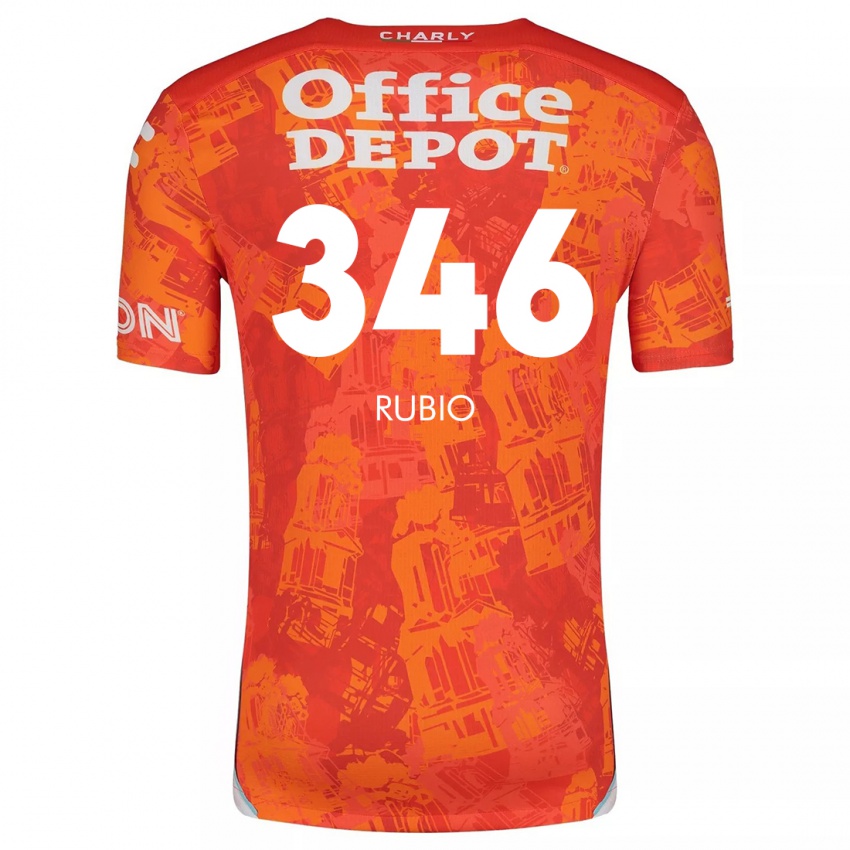 Bambino Maglia Mateo Rubio #346 Arancione Bianco Kit Gara Away 2024/25 Maglietta