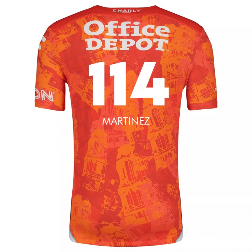 Bambino Maglia Jesús Martínez #114 Arancione Bianco Kit Gara Away 2024/25 Maglietta