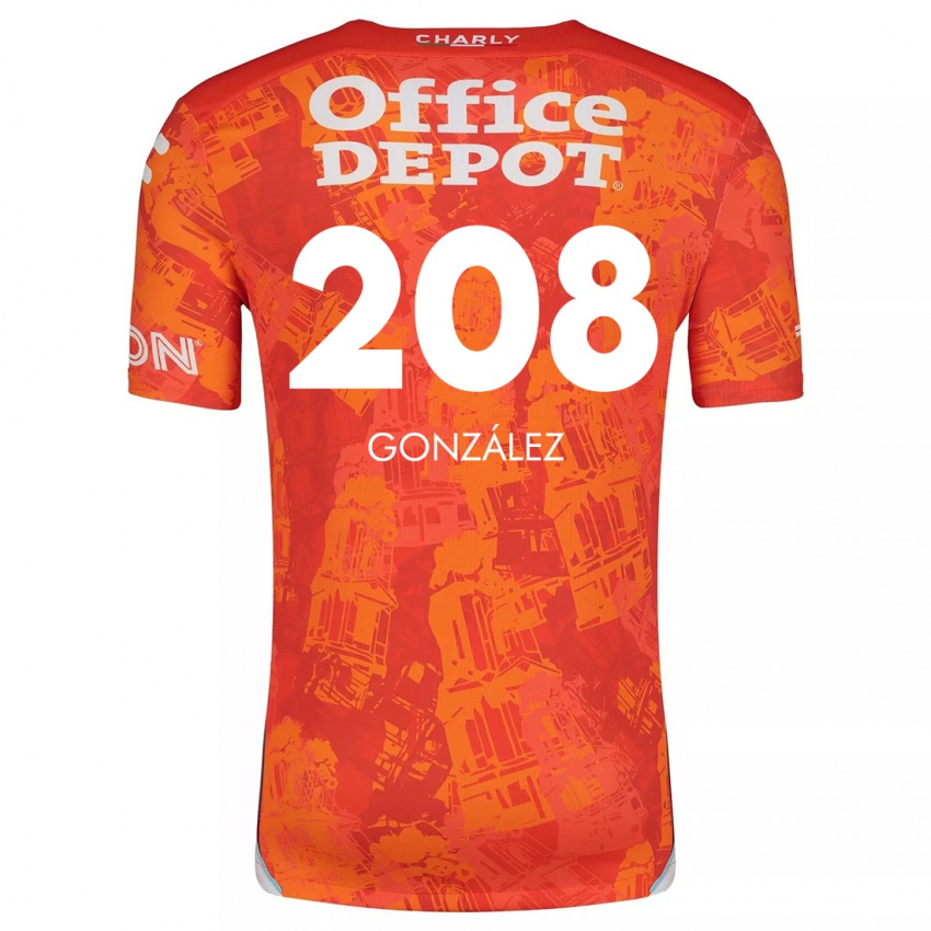 Bambino Maglia Osvaldo González #208 Arancione Bianco Kit Gara Away 2024/25 Maglietta