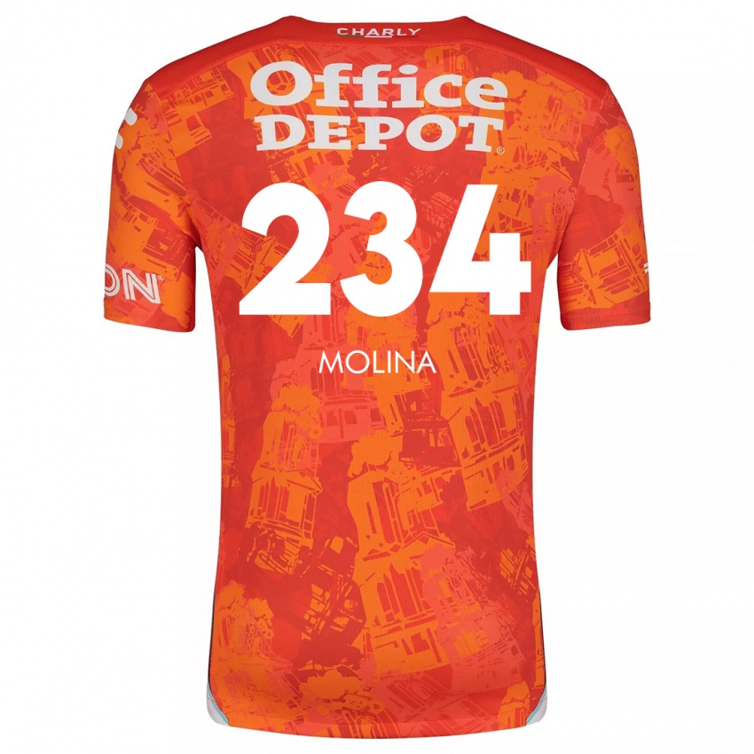 Bambino Maglia Yoshimar Molina #234 Arancione Bianco Kit Gara Away 2024/25 Maglietta