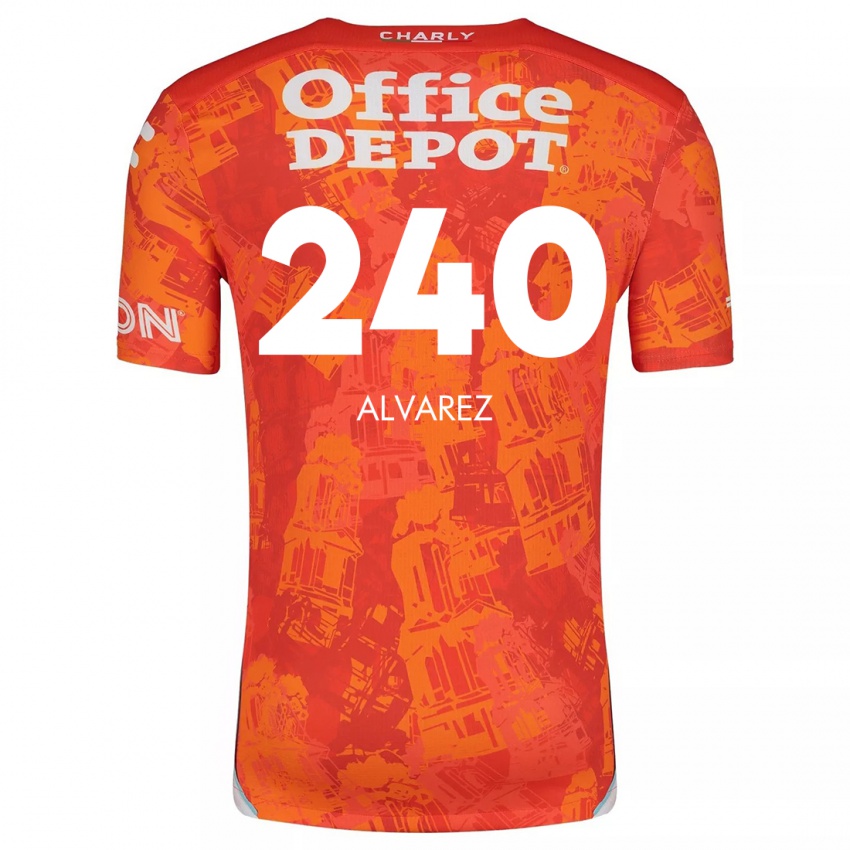 Bambino Maglia Gael Álvarez #240 Arancione Bianco Kit Gara Away 2024/25 Maglietta