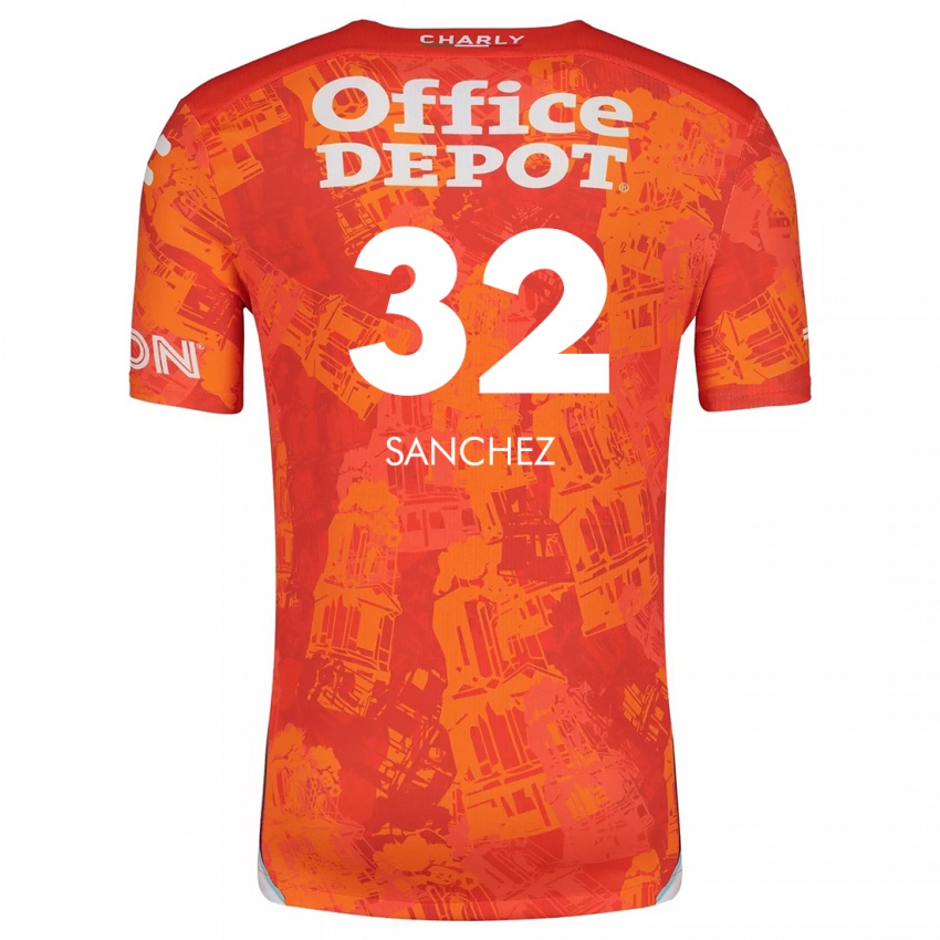 Bambino Maglia Luis Sánchez #32 Arancione Bianco Kit Gara Away 2024/25 Maglietta