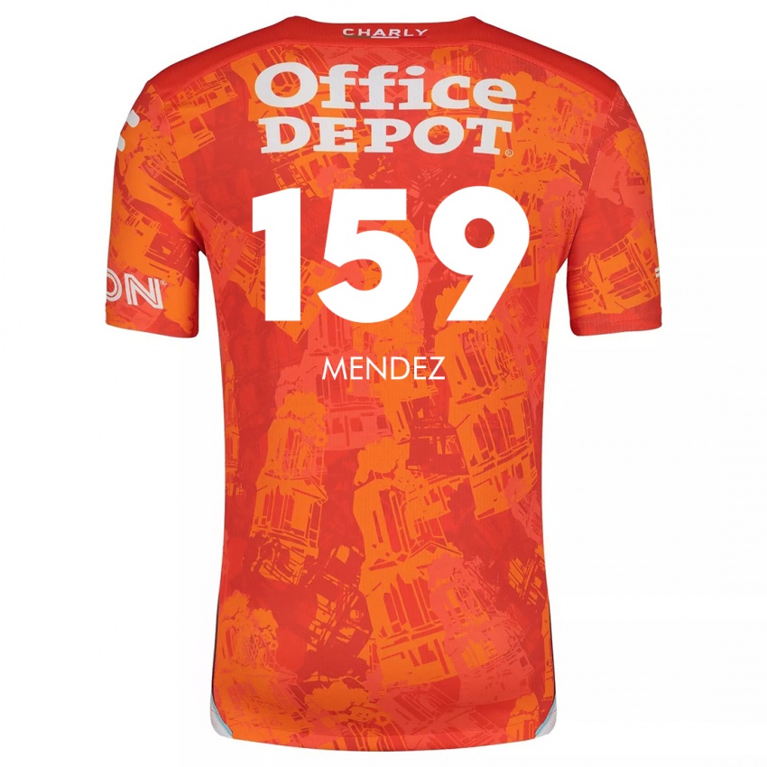 Bambino Maglia Daniel Méndez #159 Arancione Bianco Kit Gara Away 2024/25 Maglietta