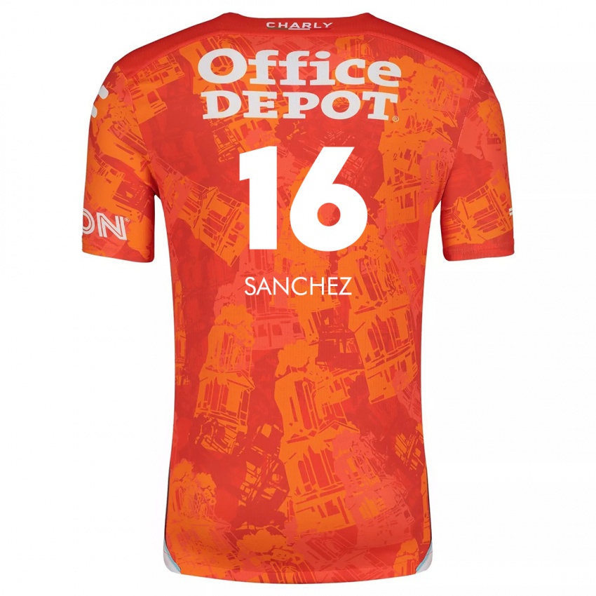 Bambino Maglia Vanessa Sánchez #16 Arancione Bianco Kit Gara Away 2024/25 Maglietta