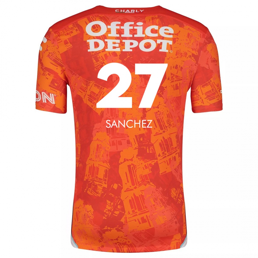 Bambino Maglia Ella Sanchez #27 Arancione Bianco Kit Gara Away 2024/25 Maglietta