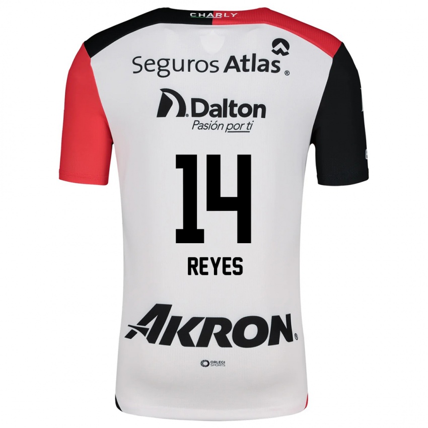 Bambino Maglia Luis Reyes #14 Bianco Rosso Nero Kit Gara Away 2024/25 Maglietta