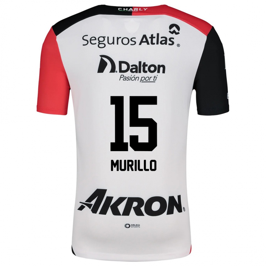 Bambino Maglia Jhon Murillo #15 Bianco Rosso Nero Kit Gara Away 2024/25 Maglietta