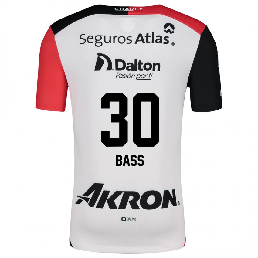 Bambino Maglia Abraham Bass #30 Bianco Rosso Nero Kit Gara Away 2024/25 Maglietta