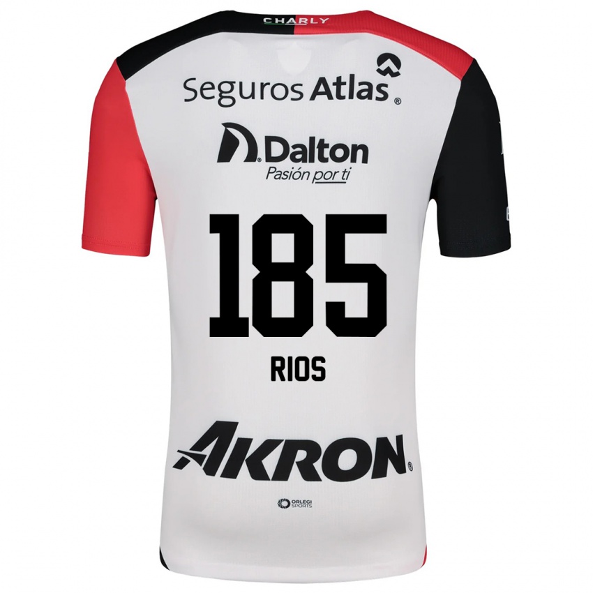 Bambino Maglia Víctor Ríos #185 Bianco Rosso Nero Kit Gara Away 2024/25 Maglietta