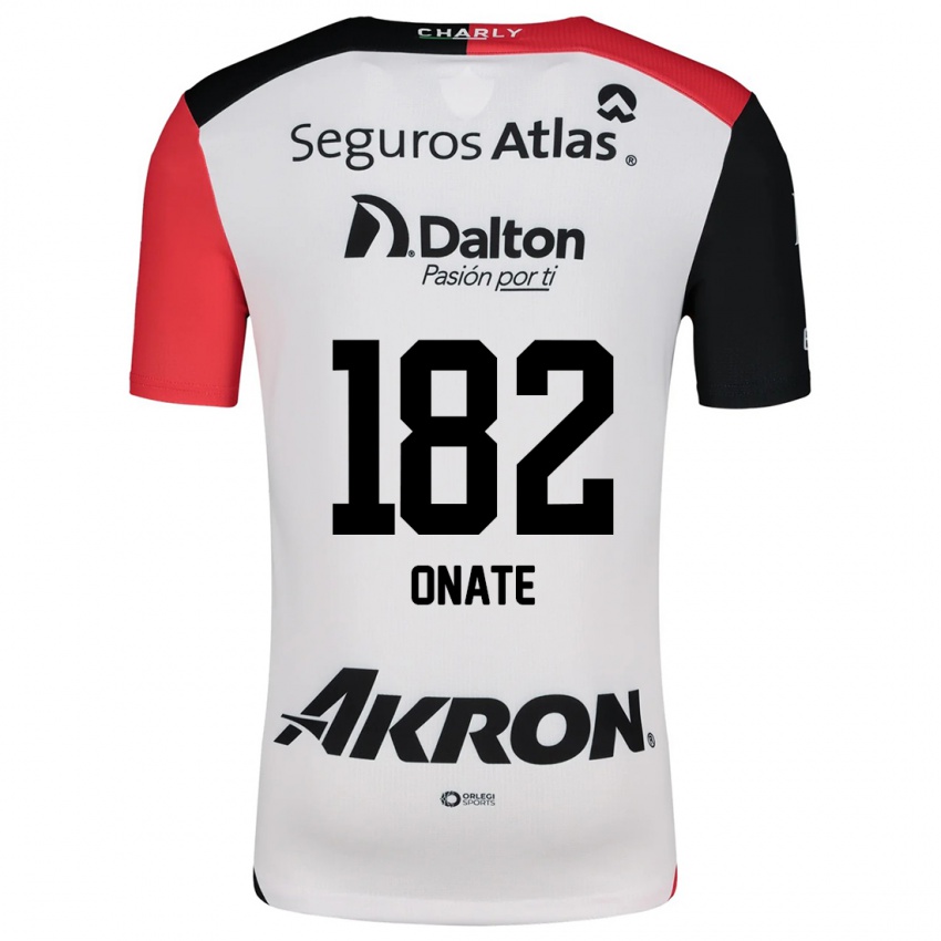 Bambino Maglia Axel Oñate #182 Bianco Rosso Nero Kit Gara Away 2024/25 Maglietta