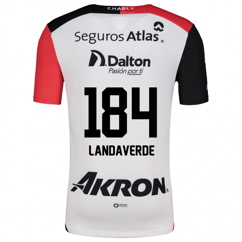 Bambino Maglia Antero Landaverde #184 Bianco Rosso Nero Kit Gara Away 2024/25 Maglietta