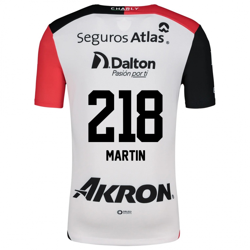 Bambino Maglia Jorge San Martín #218 Bianco Rosso Nero Kit Gara Away 2024/25 Maglietta