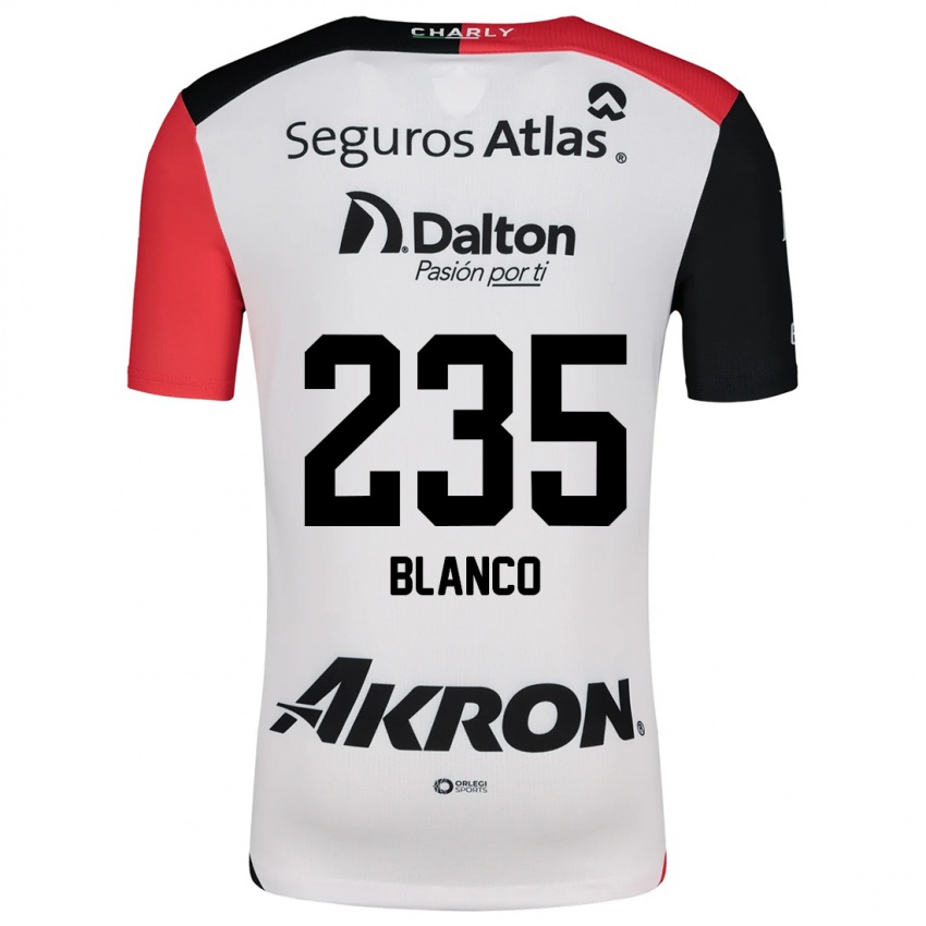 Bambino Maglia Luis Blanco #235 Bianco Rosso Nero Kit Gara Away 2024/25 Maglietta