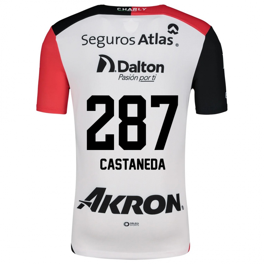 Bambino Maglia Mariano Castañeda #287 Bianco Rosso Nero Kit Gara Away 2024/25 Maglietta