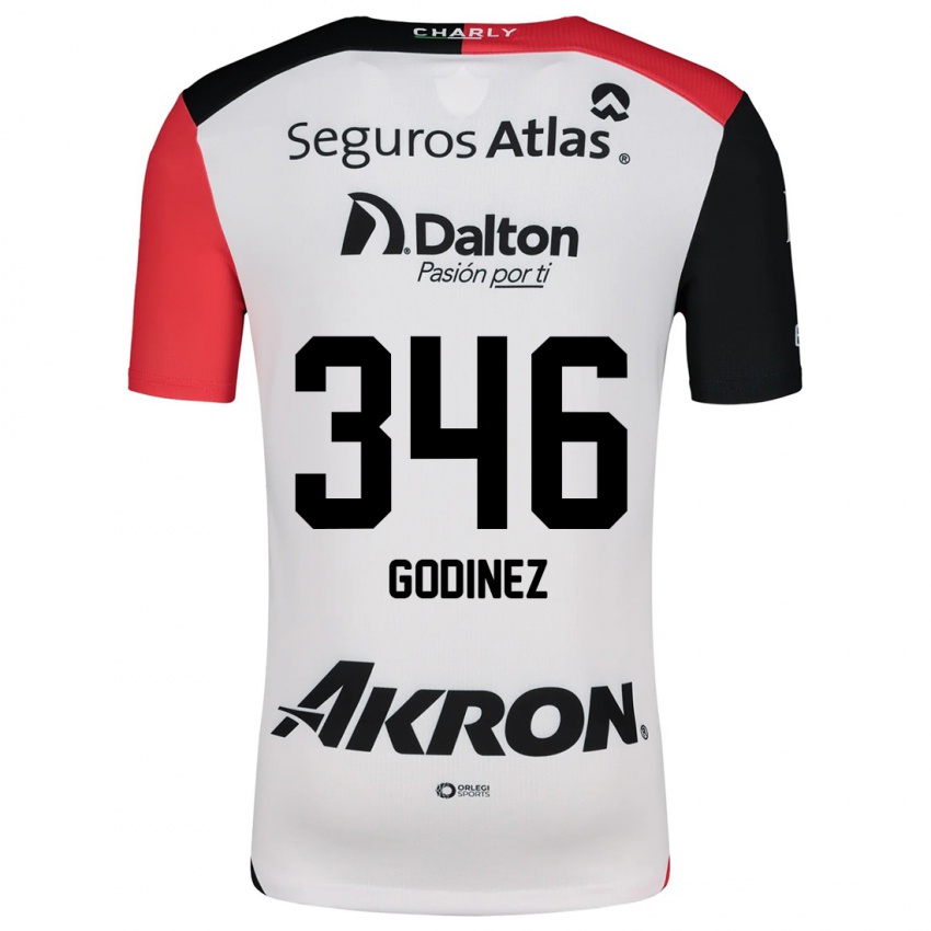 Bambino Maglia Olmo Godínez #346 Bianco Rosso Nero Kit Gara Away 2024/25 Maglietta