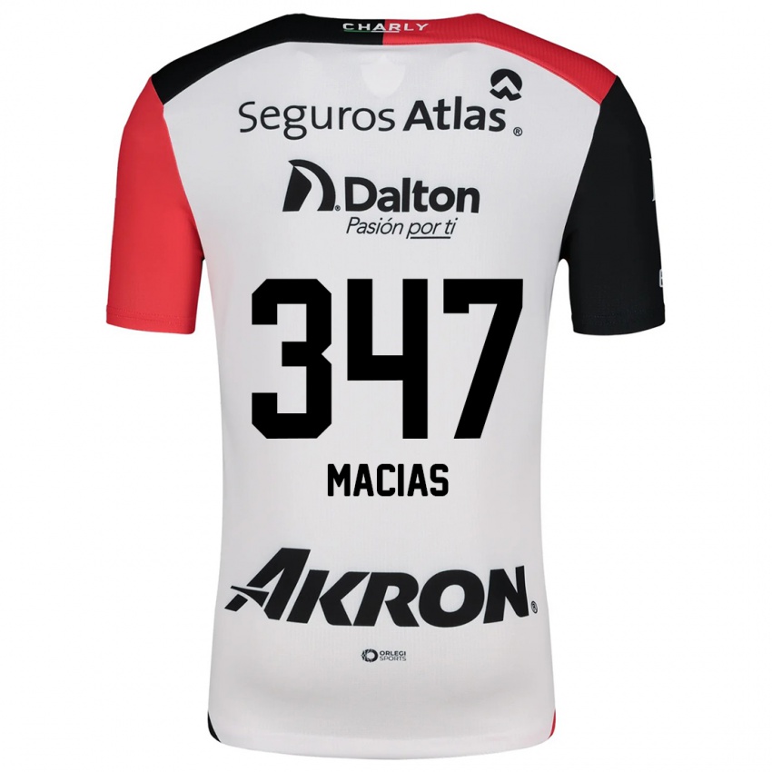 Bambino Maglia Ángel Macías #347 Bianco Rosso Nero Kit Gara Away 2024/25 Maglietta