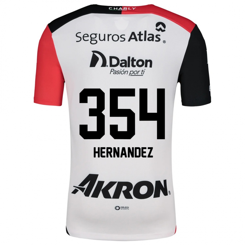 Bambino Maglia Daniel Hernández #354 Bianco Rosso Nero Kit Gara Away 2024/25 Maglietta