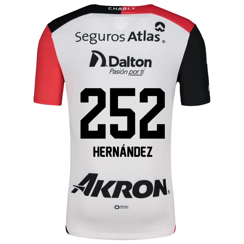 Bambino Maglia Luis Hernández #252 Bianco Rosso Nero Kit Gara Away 2024/25 Maglietta