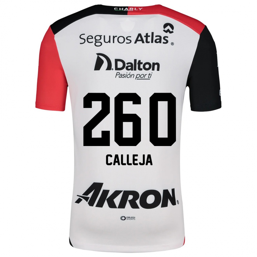 Bambino Maglia Diego Calleja #260 Bianco Rosso Nero Kit Gara Away 2024/25 Maglietta