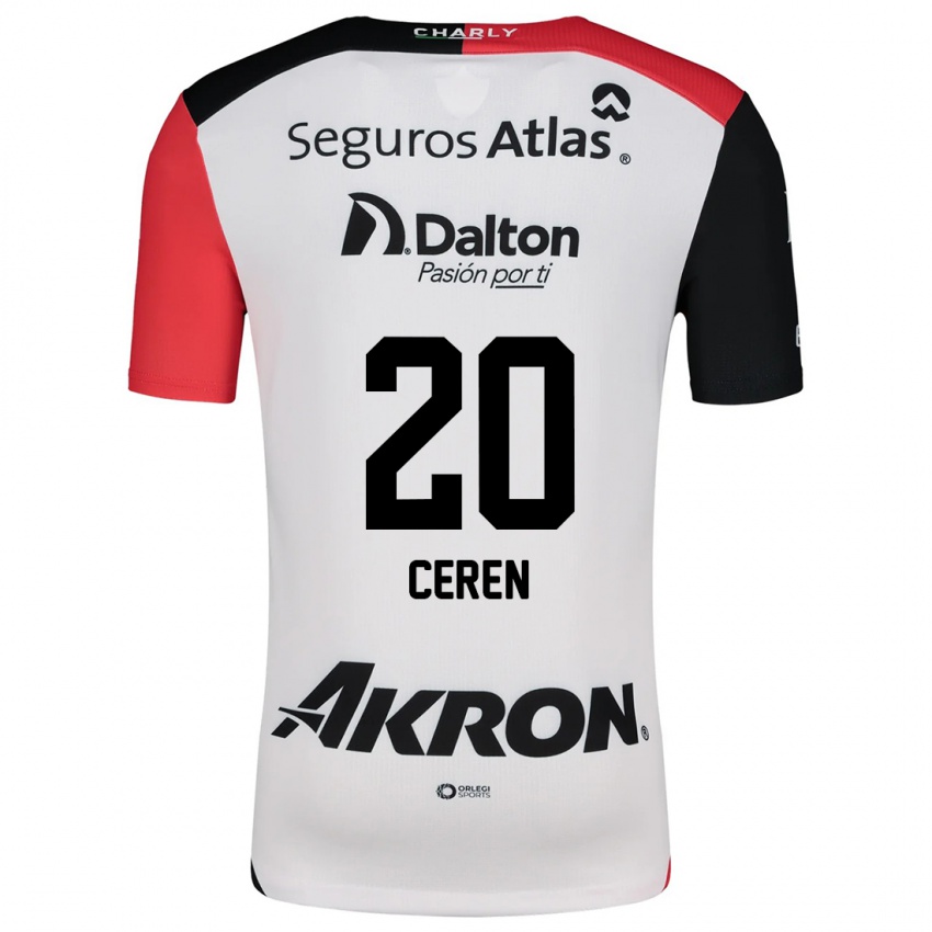 Bambino Maglia Brenda Cerén #20 Bianco Rosso Nero Kit Gara Away 2024/25 Maglietta