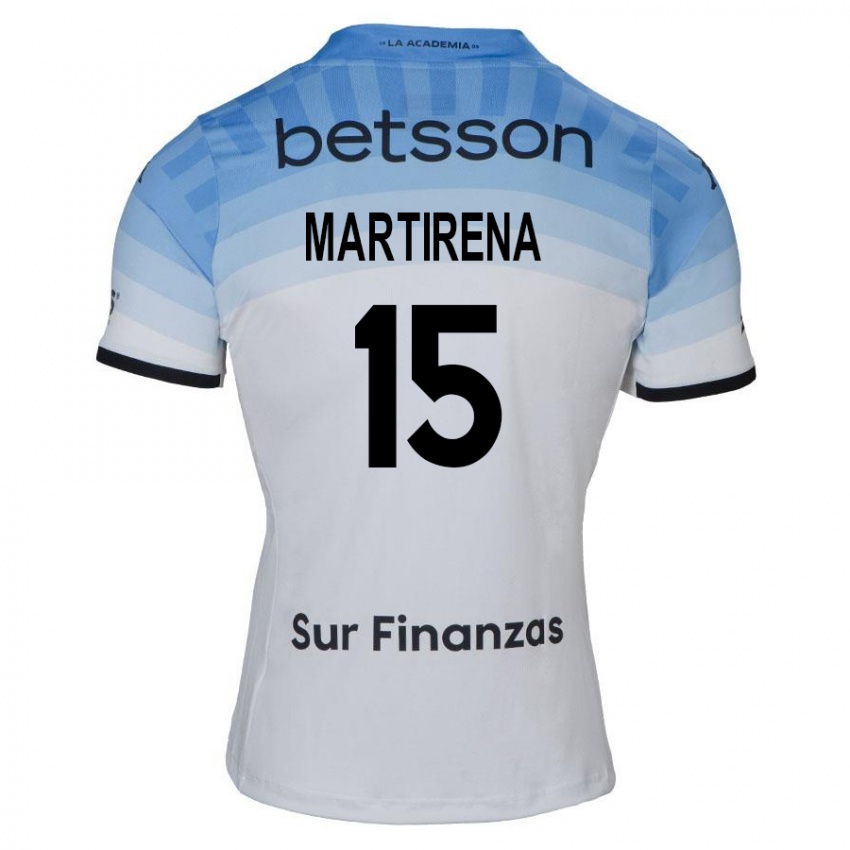 Bambino Maglia Gastón Martirena #15 Bianco Blu Nero Kit Gara Away 2024/25 Maglietta