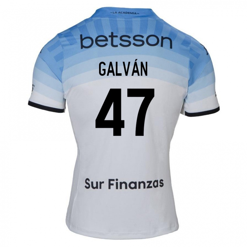 Bambino Maglia Ignacio Galván #47 Bianco Blu Nero Kit Gara Away 2024/25 Maglietta