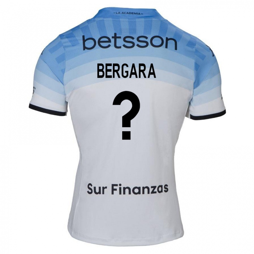 Bambino Maglia Matías Bergara #0 Bianco Blu Nero Kit Gara Away 2024/25 Maglietta