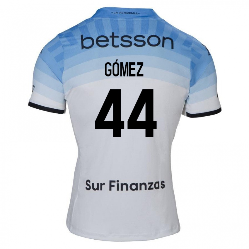 Bambino Maglia Francisco Gómez #44 Bianco Blu Nero Kit Gara Away 2024/25 Maglietta