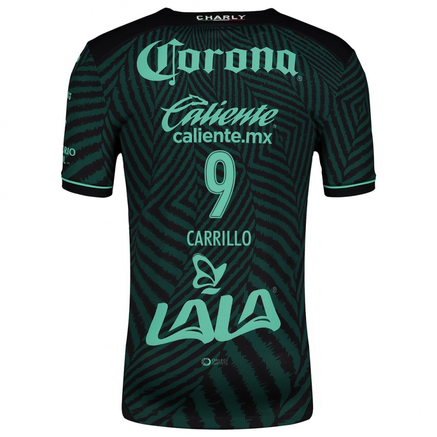 Bambino Maglia Jordán Carrillo #9 Nero Verde Kit Gara Away 2024/25 Maglietta