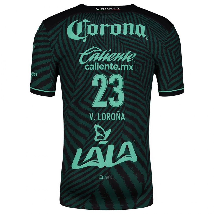 Bambino Maglia Vladimir Loroña #23 Nero Verde Kit Gara Away 2024/25 Maglietta