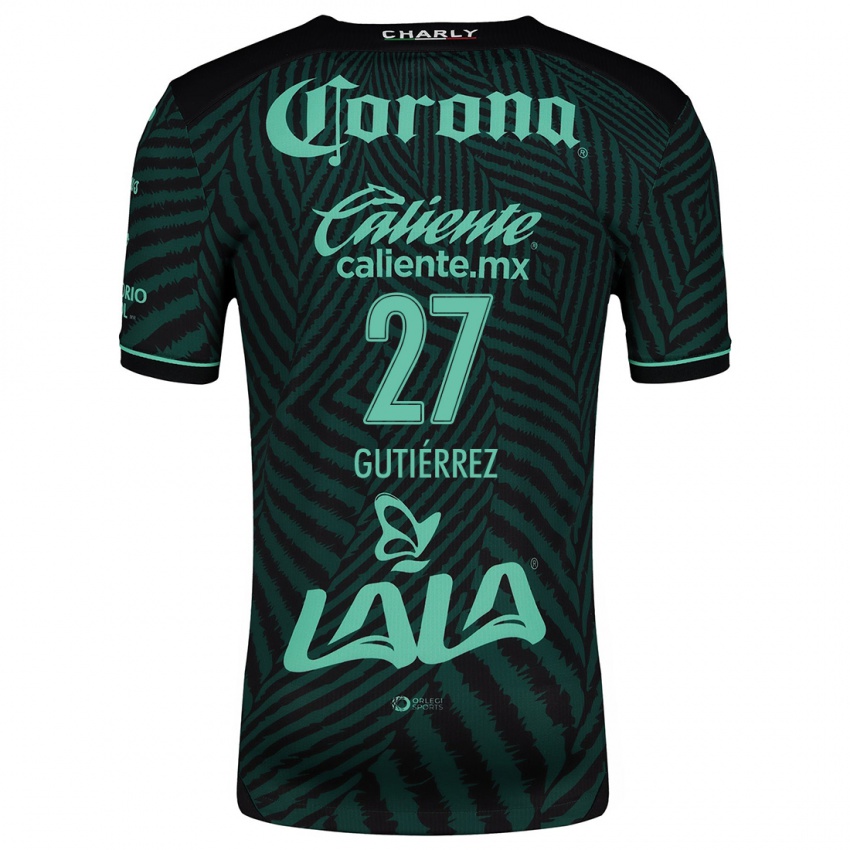 Bambino Maglia Luis Gutiérrez #27 Nero Verde Kit Gara Away 2024/25 Maglietta