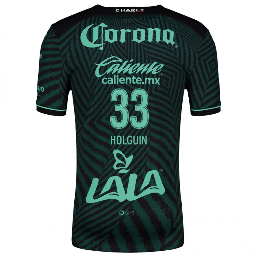 Bambino Maglia Héctor Holguín #33 Nero Verde Kit Gara Away 2024/25 Maglietta