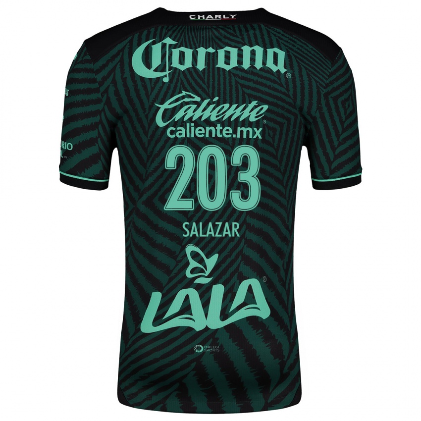 Bambino Maglia Roberto Salazar #203 Nero Verde Kit Gara Away 2024/25 Maglietta