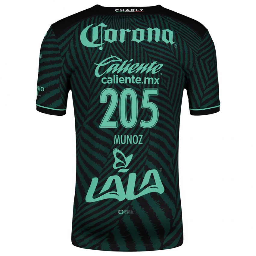 Bambino Maglia Guillermo Muñoz #205 Nero Verde Kit Gara Away 2024/25 Maglietta