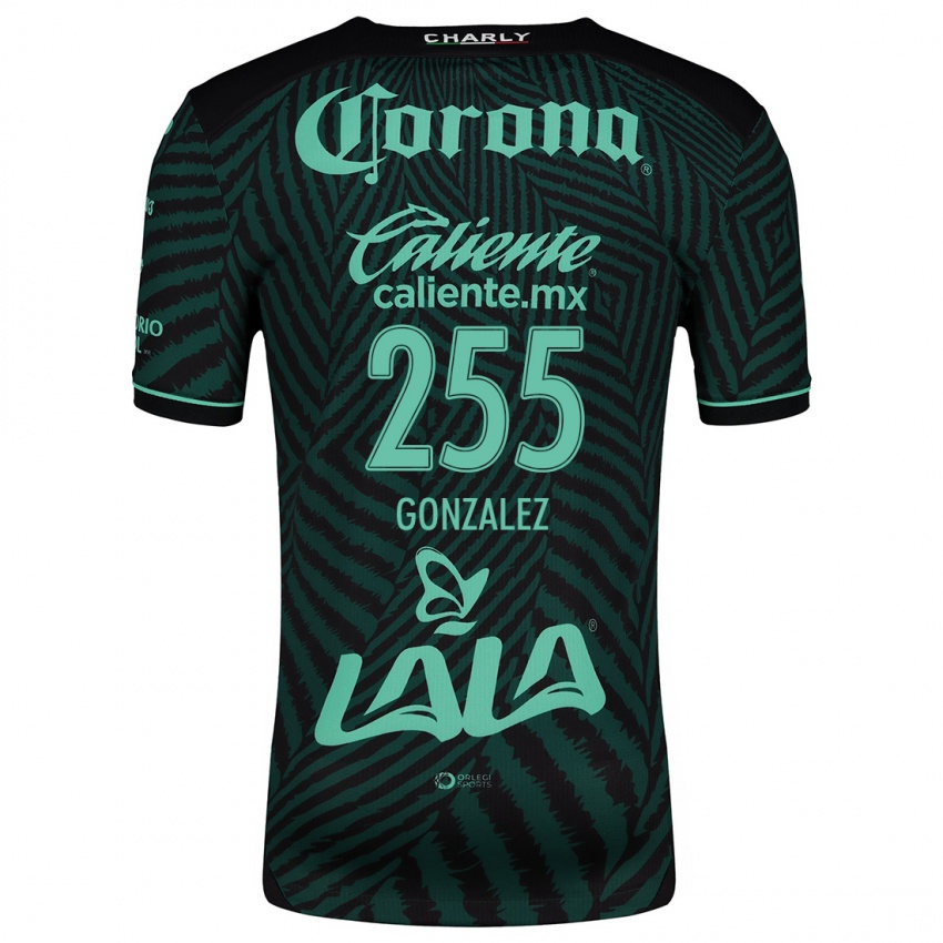 Bambino Maglia Valente González #255 Nero Verde Kit Gara Away 2024/25 Maglietta